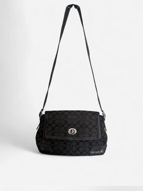 Black Signature Crossbody Shoulder Bag